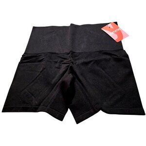 Yummie Womens Black High-Waist Shaping Shorts‎ 1X/2X